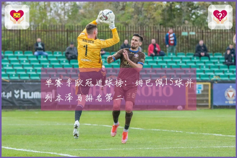 单赛季欧冠进球榜：姆巴佩15球并列本泽马排名第二